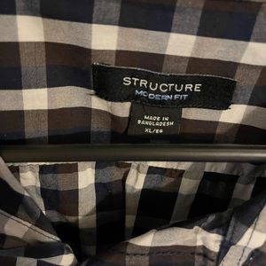 Plaid structure dress shirt